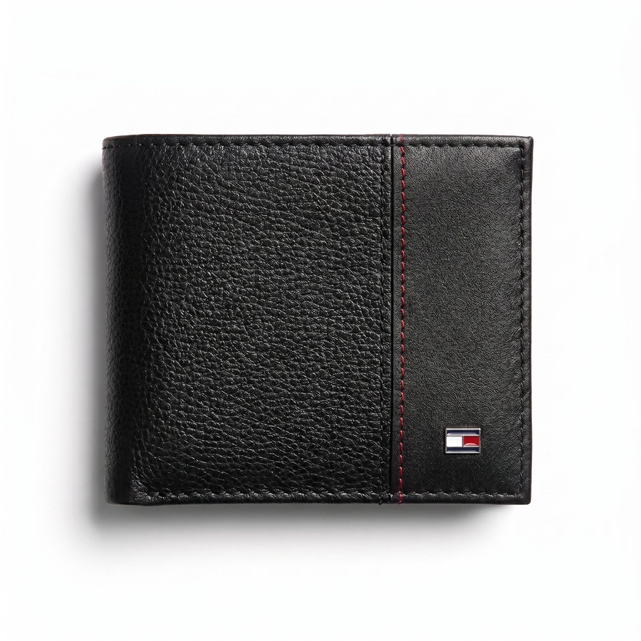 Tommy Hilfiger Men's Wallet - Reversible Black Brown Leather