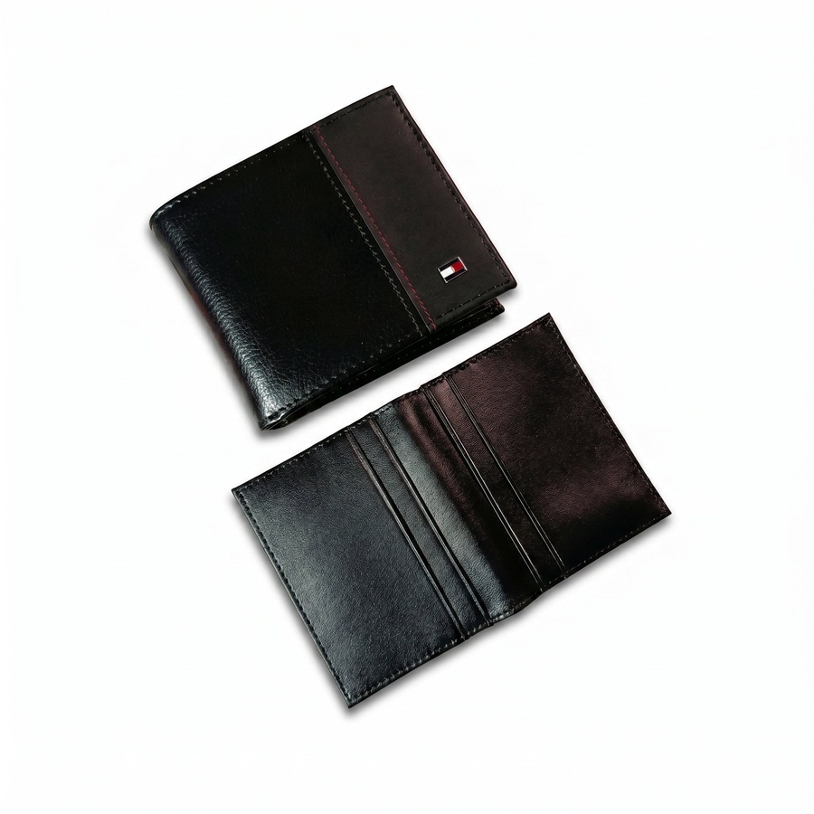 Tommy Hilfiger Men's Wallet - Reversible Black Brown Leather