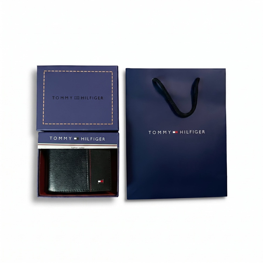 Tommy Hilfiger Men's Wallet - Reversible Black Brown Leather