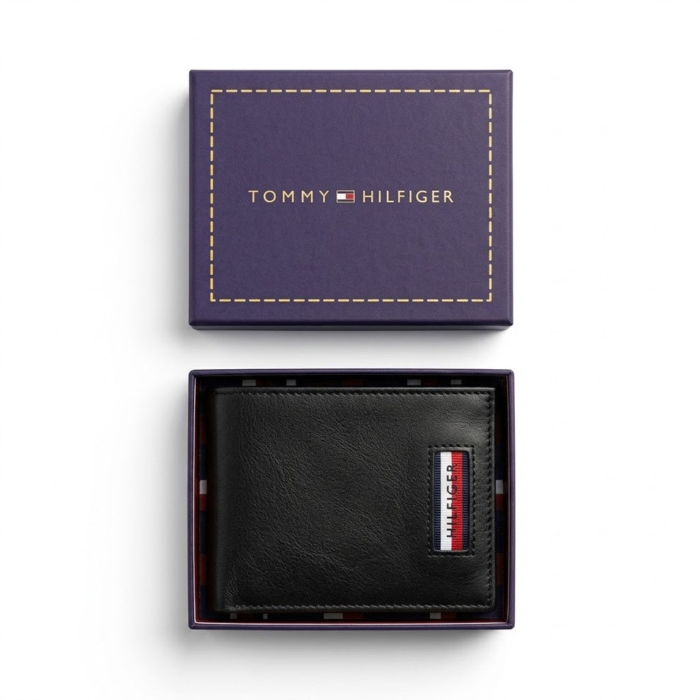 Tommy Hilfiger Men's Wallet - Saffiano Smooth Leather Trifold Wallet