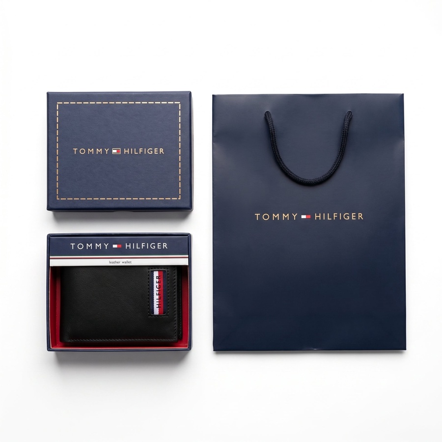 Tommy Hilfiger Men's Wallet - Saffiano Smooth Leather Trifold Wallet
