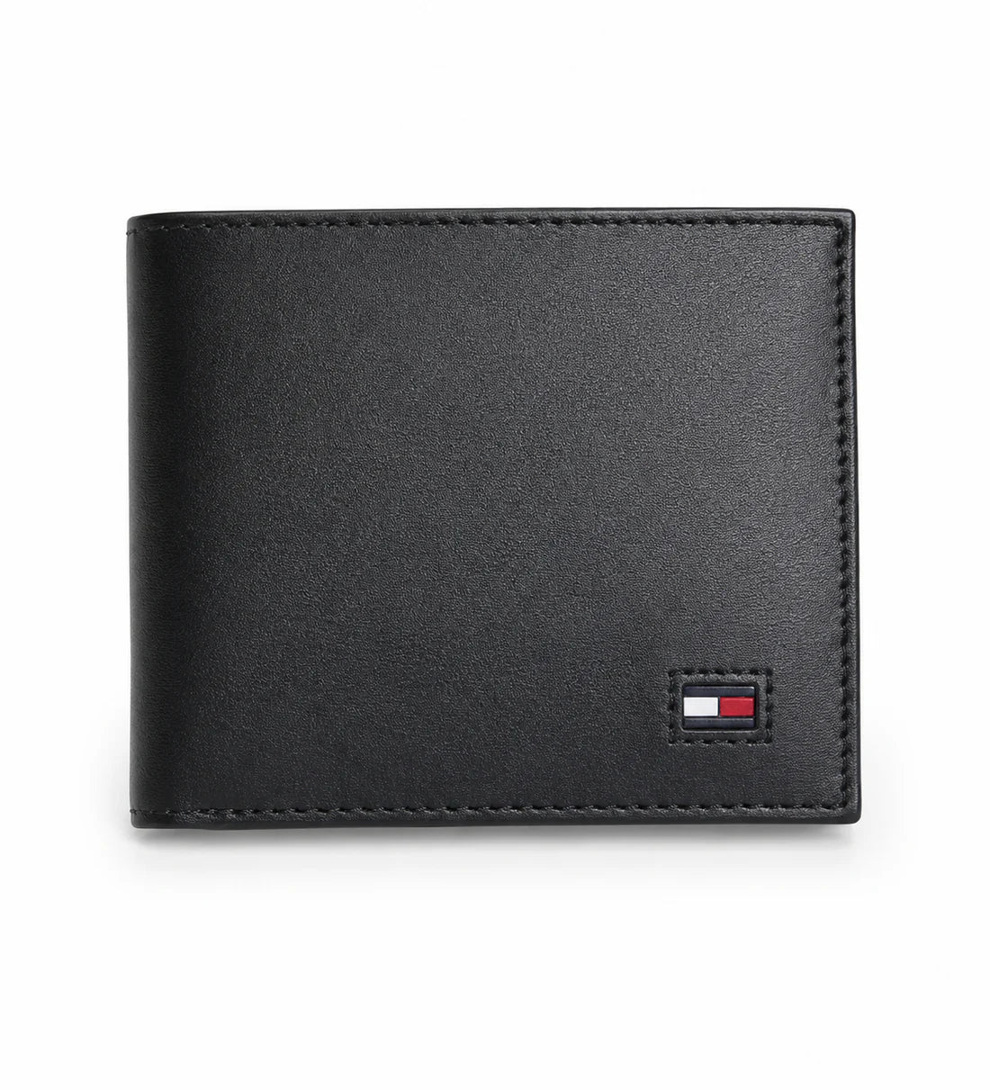 Tommy Hilfiger Men's Wallet - Saffiano Textured Leather Bifold Wallet Black