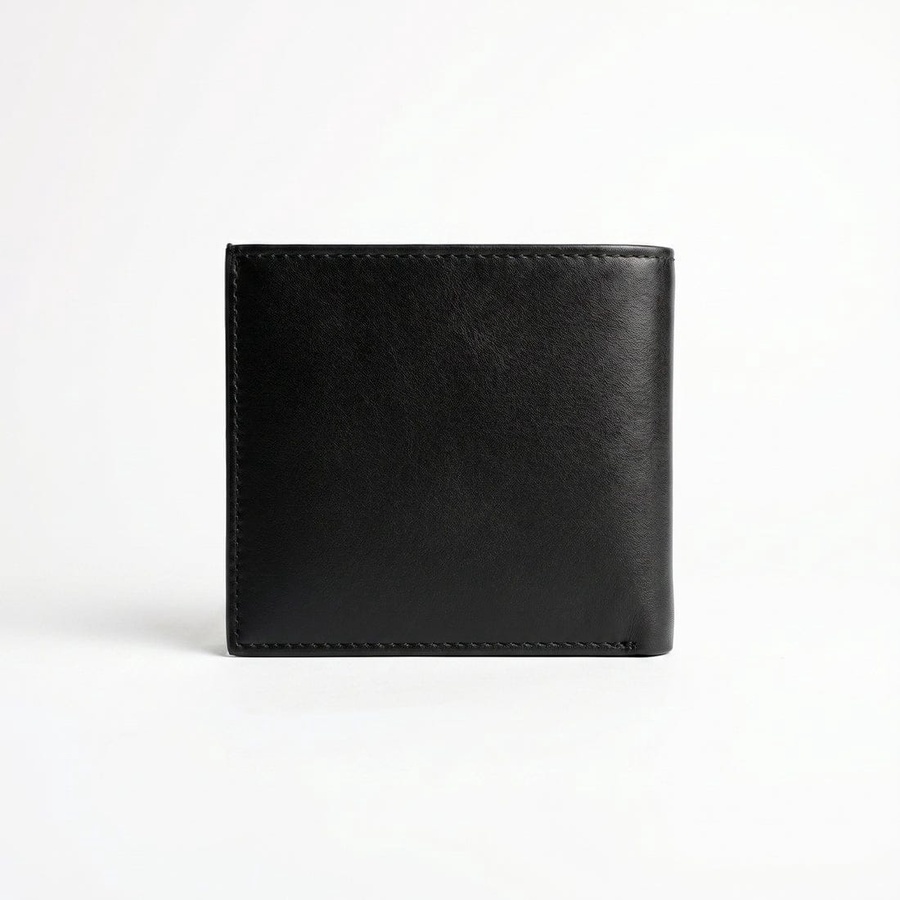 Tommy Hilfiger Men's Wallet - Saffiano Textured Leather Bifold Wallet Black