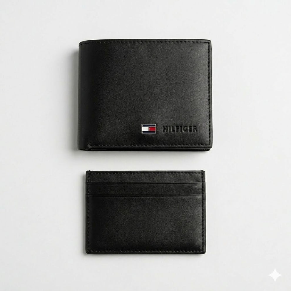 Tommy Hilfiger Men's Wallet - Smooth Leather Bifold Vertical Ribbon Wallet