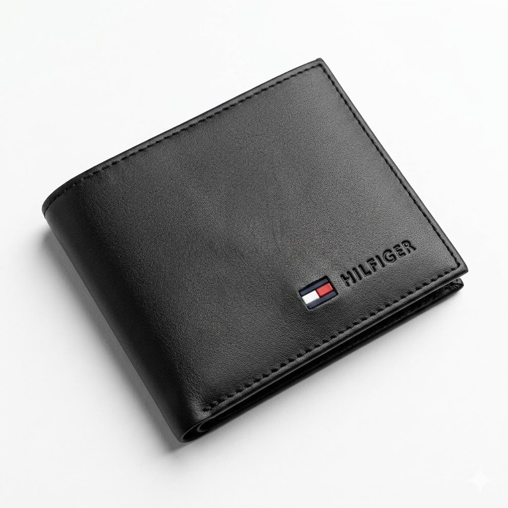 Tommy Hilfiger Men's Wallet - Smooth Leather Bifold Vertical Ribbon Wallet
