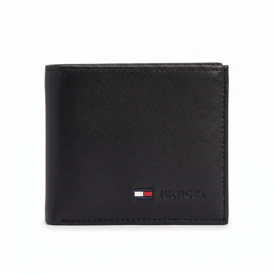 Tommy Hilfiger Men's Wallet - Smooth Leather Bifold Vertical Ribbon Wallet