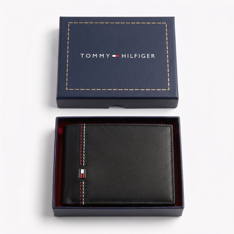Tommy Hilfiger Men's Wallet - Smooth Leather Bifold Wallet