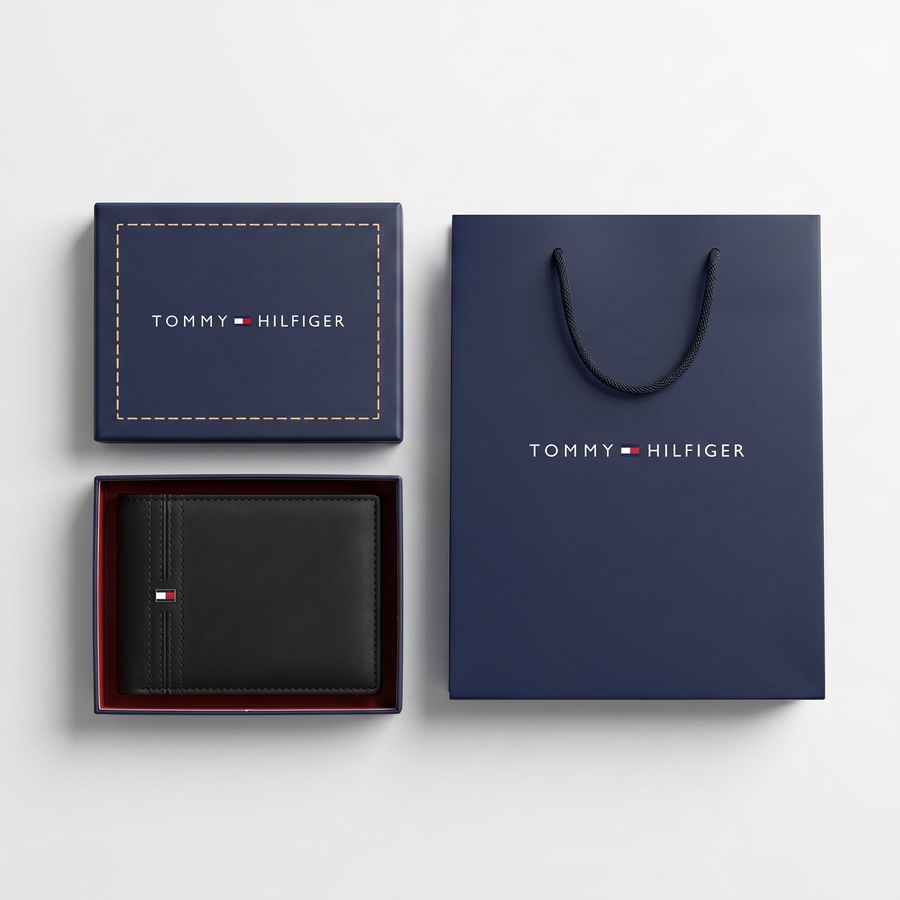 Tommy Hilfiger Men's Wallet - Smooth Leather Bifold Wallet