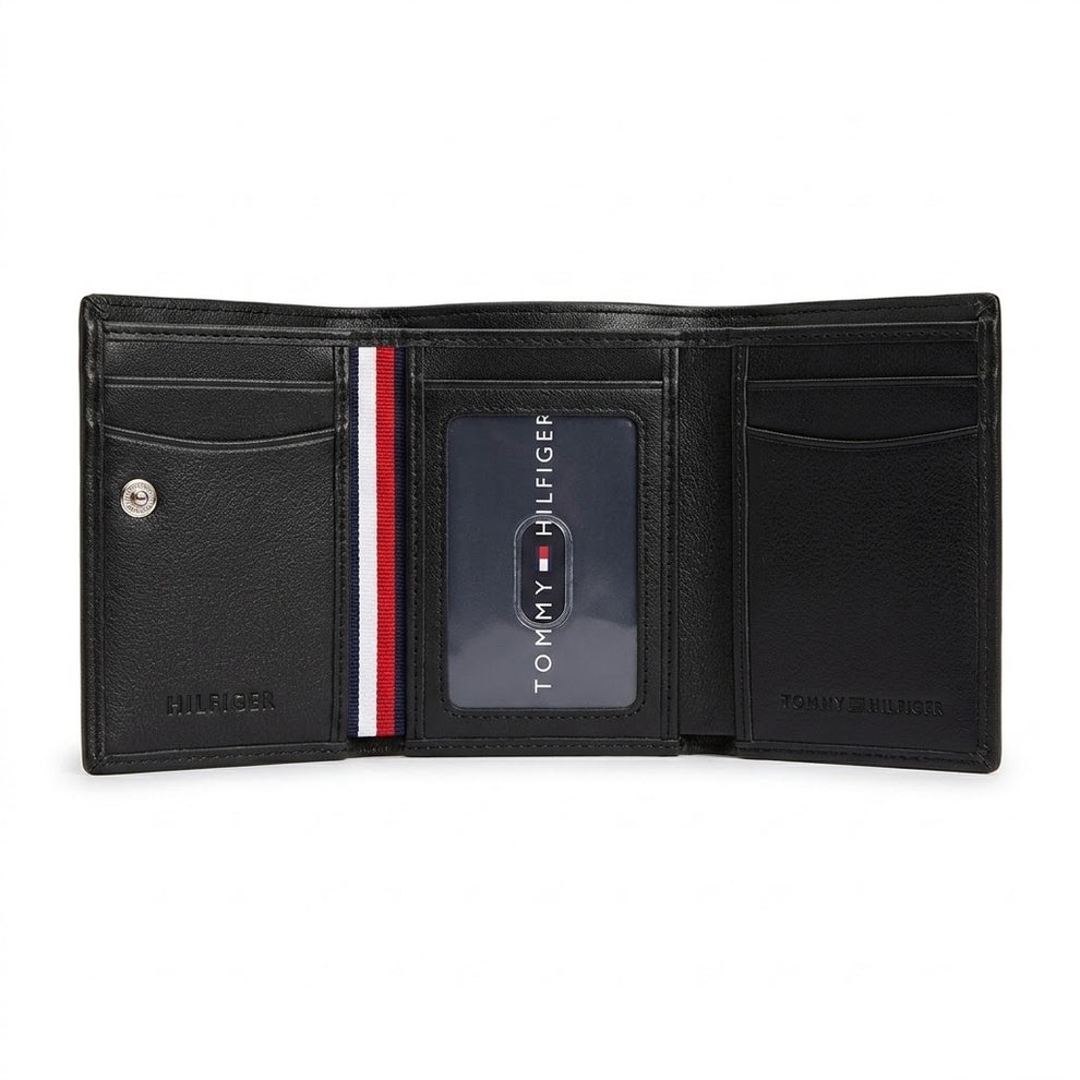 Tommy Hilfiger Men's Wallet - Smooth Leather Trifold Flag Logo Wallet