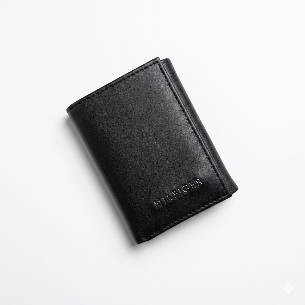 Tommy Hilfiger Men's Wallet - Smooth Leather Trifold Lettering Wallet