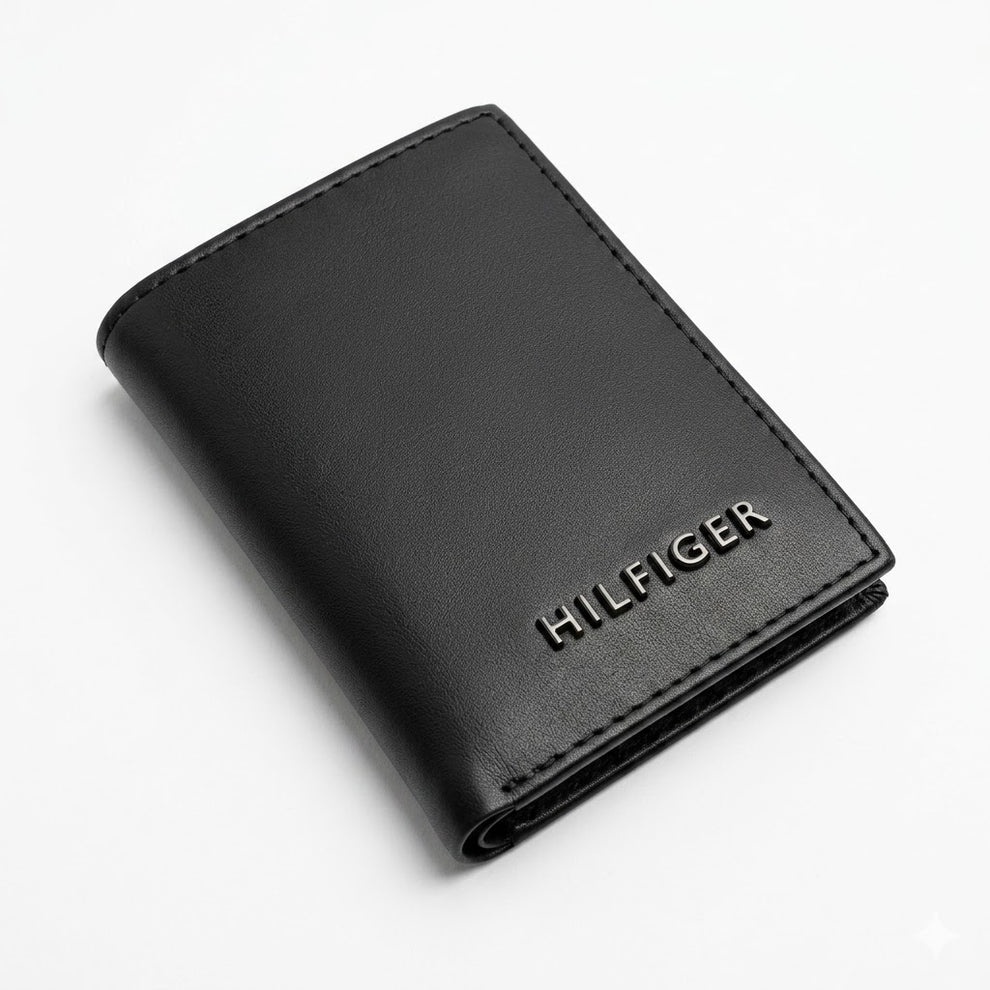 Tommy Hilfiger Men's Wallet - Smooth Leather Trifold Lettering Wallet