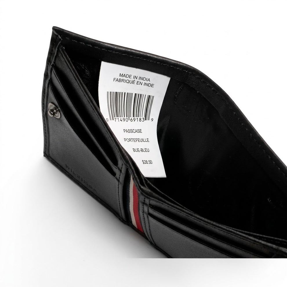 Tommy Hilfiger Men's Wallet - Smooth Leather Trifold Lettering Wallet