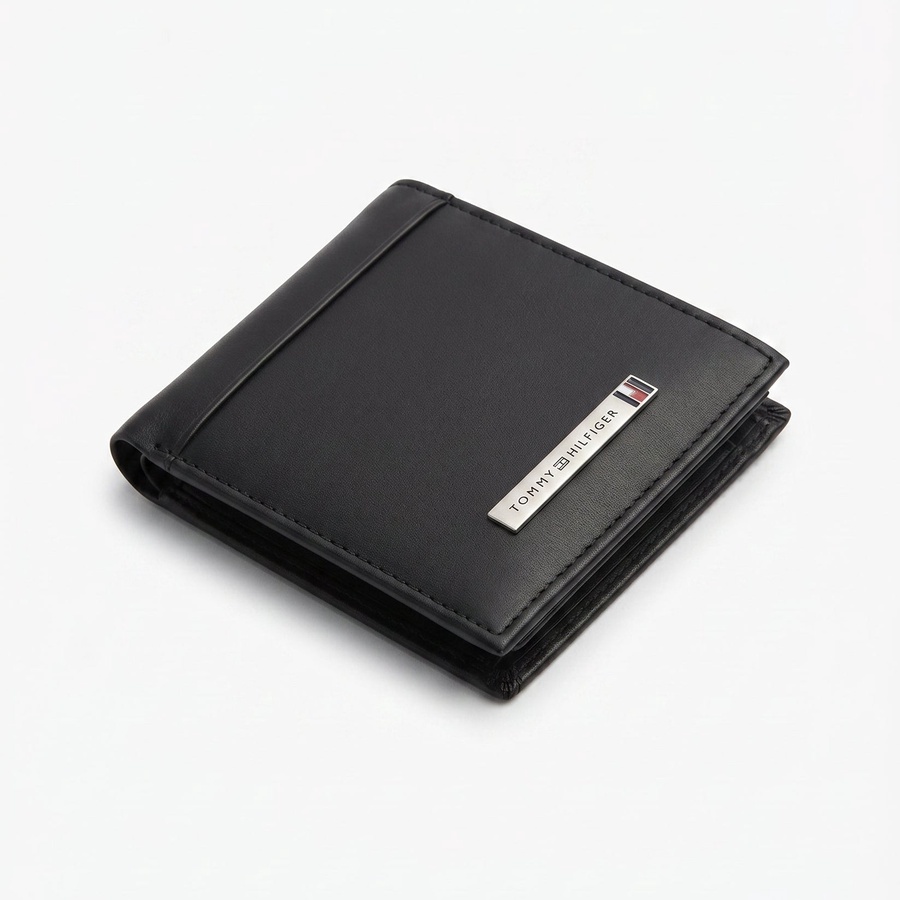 Tommy Hilfiger Men's Wallet - Smooth Leather Wallet Card Holder Set