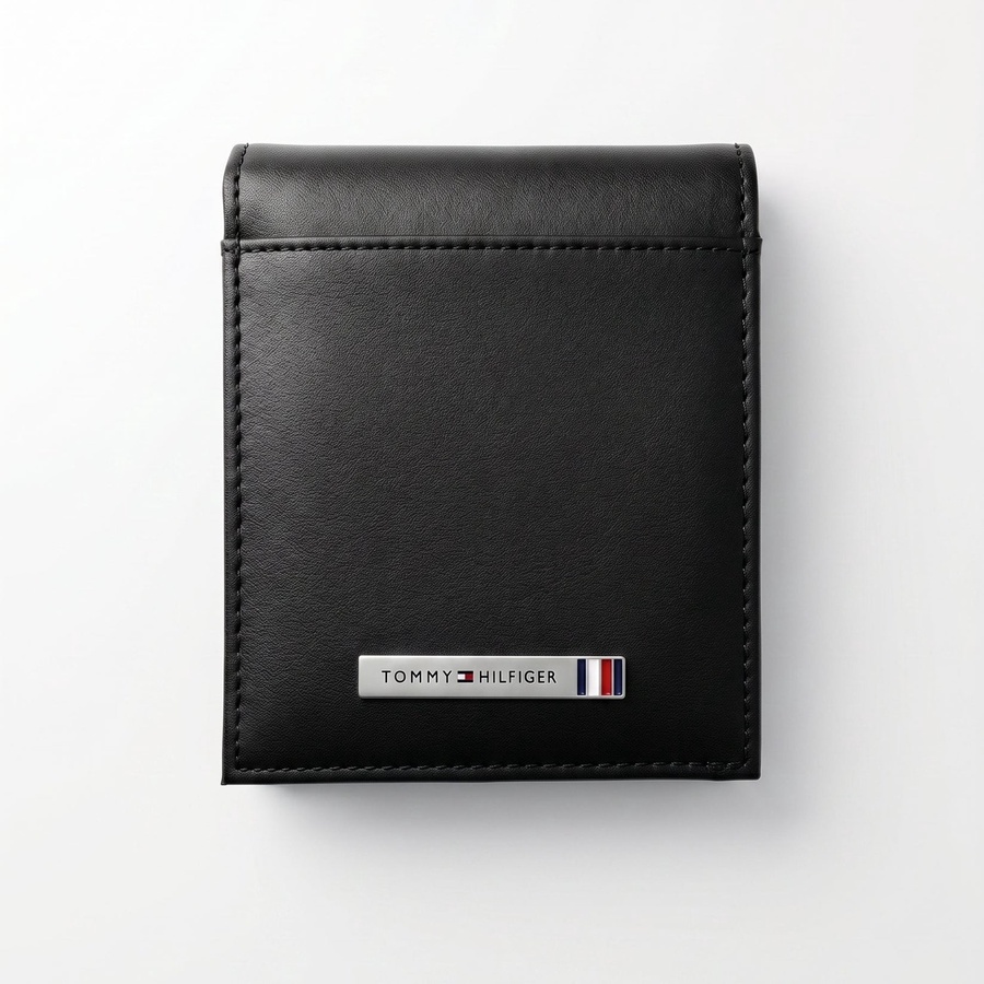 Tommy Hilfiger Men's Wallet - Smooth Leather Wallet Card Holder Set