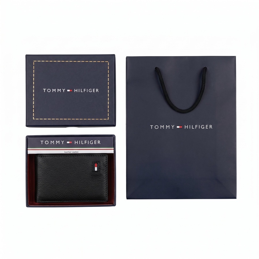 Tommy Hilfiger Men's Wallet - Trifold Grained Leather Wallet