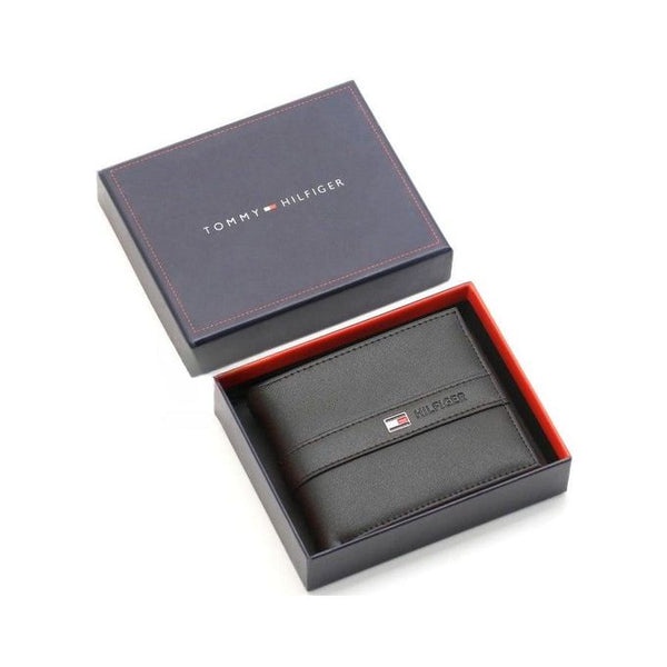 Tommy Hilfiger Men's Wallet - Wallet Black Stripe Coin Pocket
