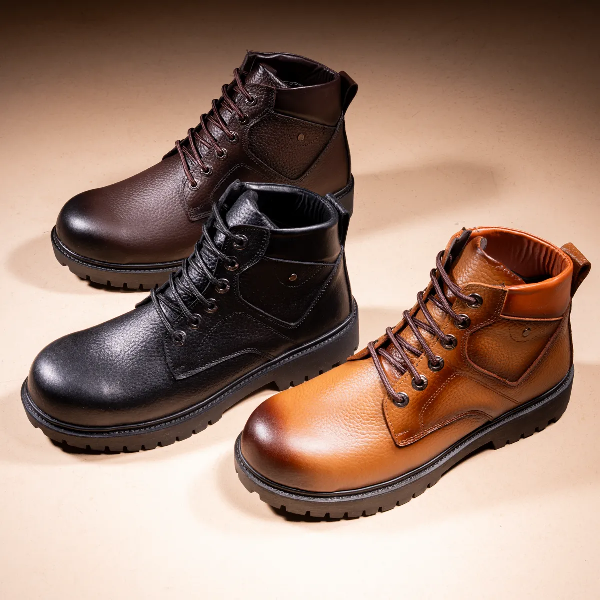 Men's Genuine Leather Safety Half Boot-KJ1