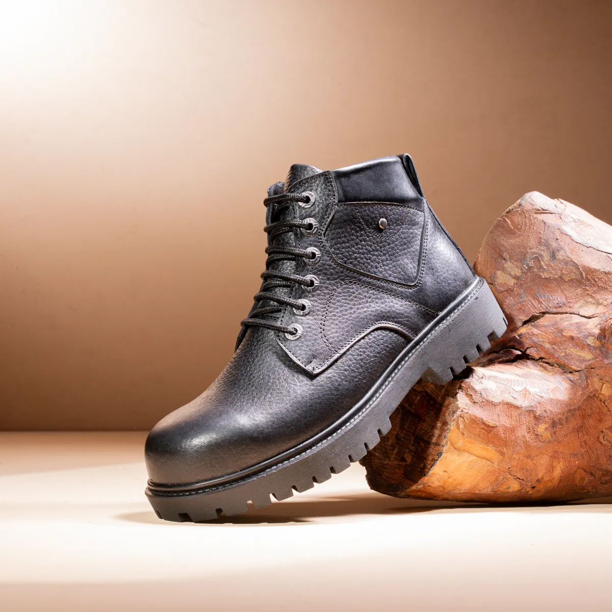Men's Genuine Leather Safety Half Boot-KJ1