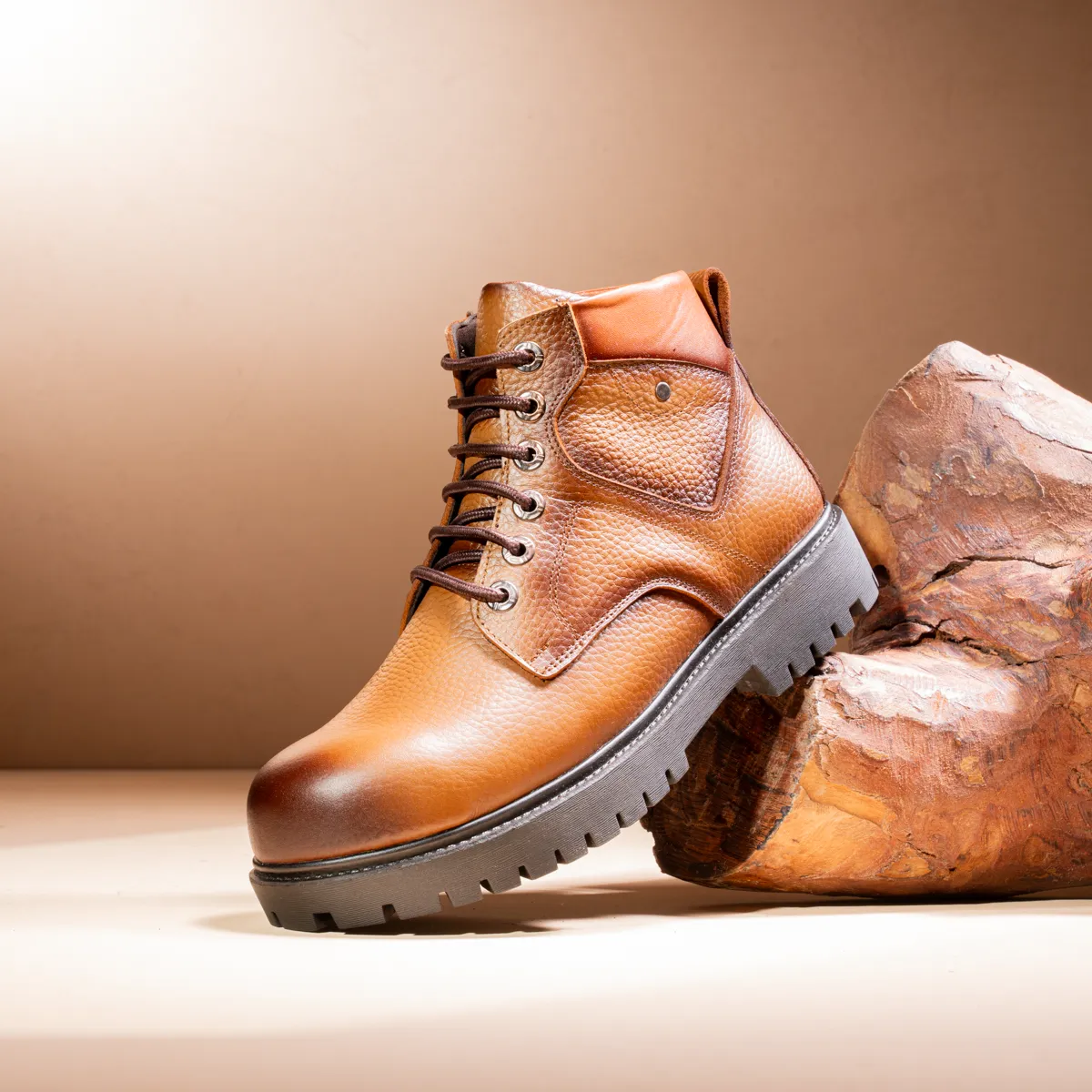 Men's Genuine Leather Safety Half Boot-KJ1