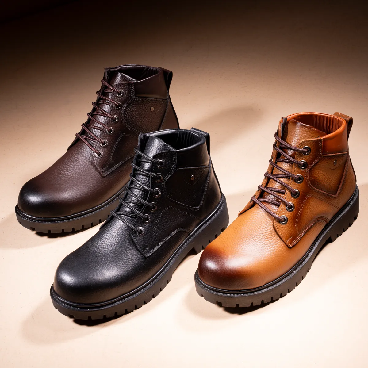 Men's Genuine Leather Safety Half Boot-KJ1