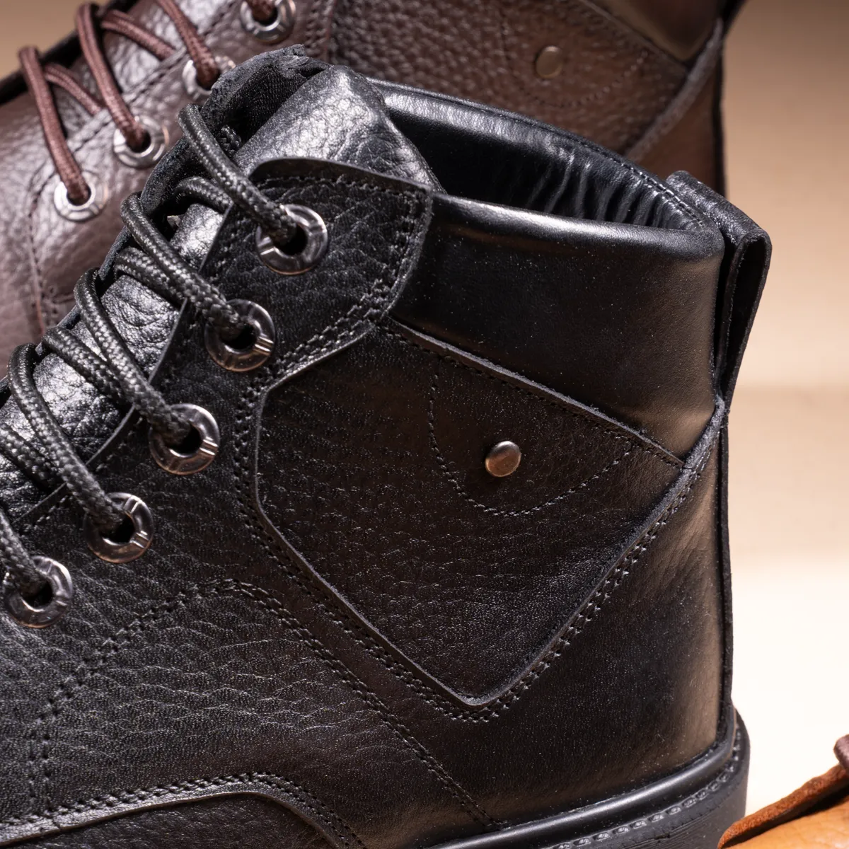 Men's Genuine Leather Safety Half Boot-KJ1