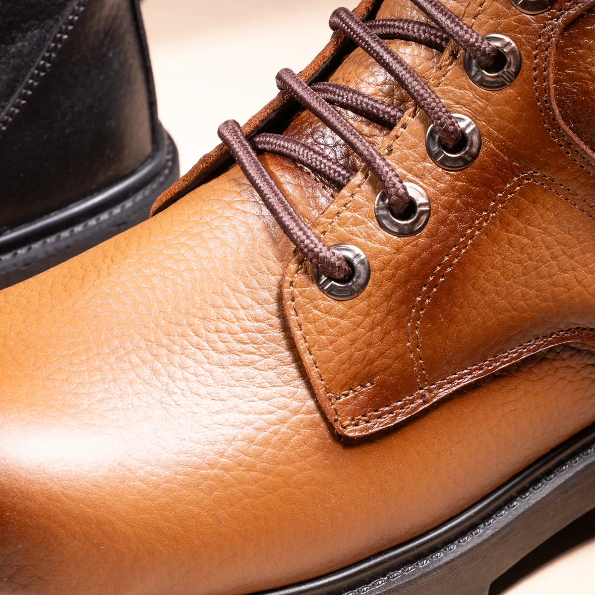 Men's Genuine Leather Safety Half Boot-KJ1