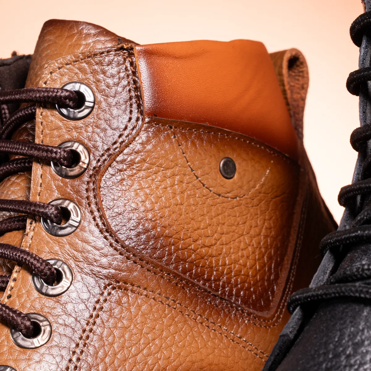 Men's Genuine Leather Safety Half Boot-KJ1