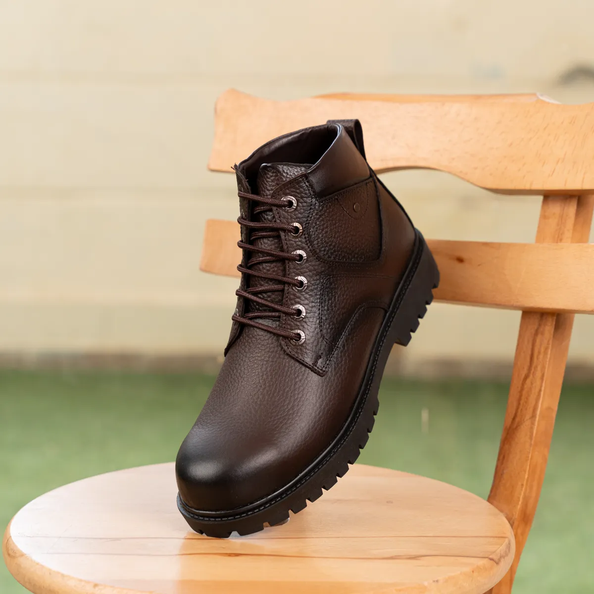 Men's Genuine Leather Safety Half Boot-KJ1
