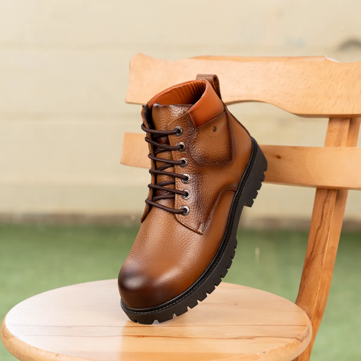 Men's Genuine Leather Safety Half Boot-KJ1