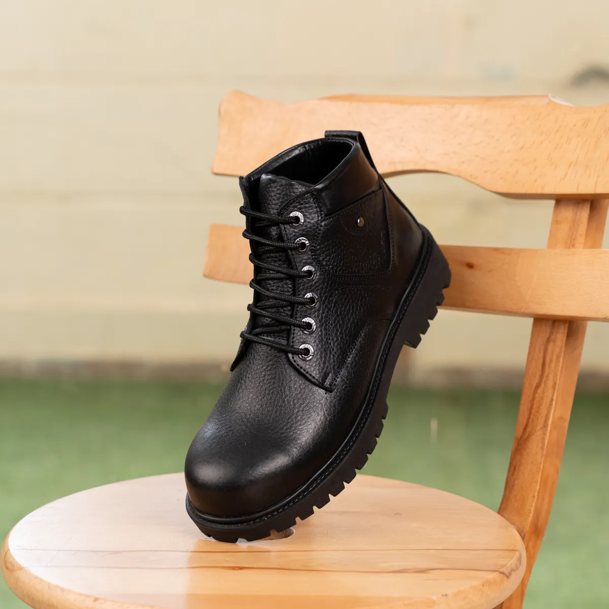 Men's Genuine Leather Safety Half Boot-KJ1
