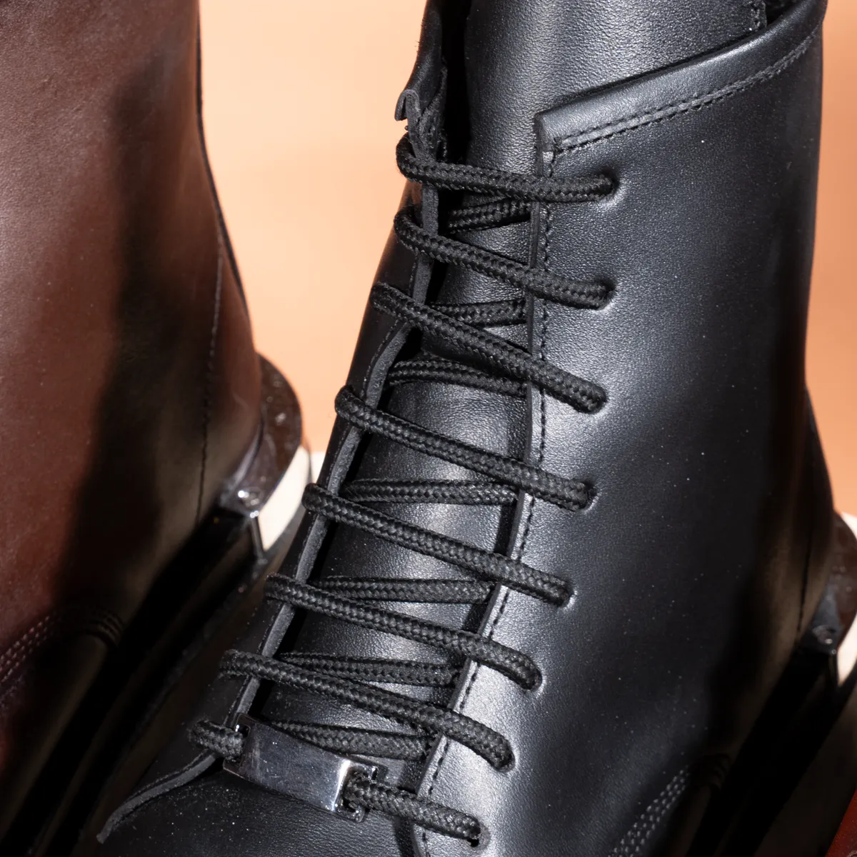 Men's Genuine Leather Metal Half Boots-KJ3