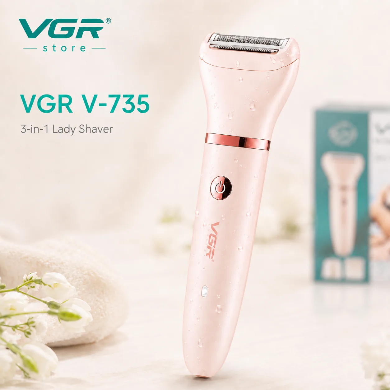 VGR V-735 Professional Electric Rechargeable Lady Shaver Set