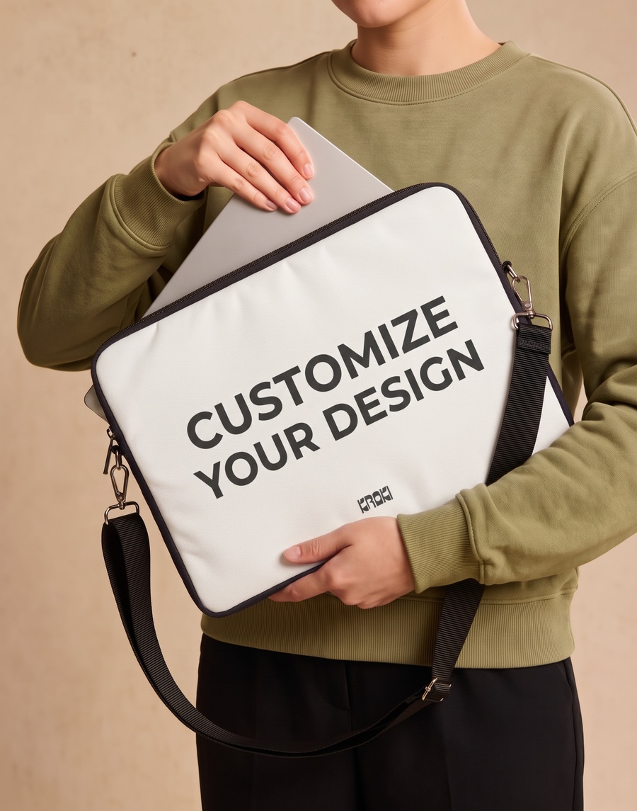 Customizable White Laptop Sleeve (Customize Your Design)