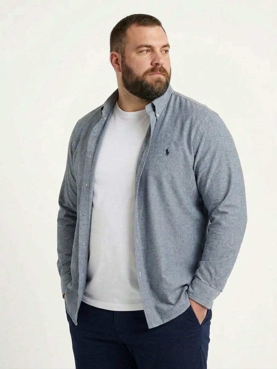 Heavy linen shirt with logo 