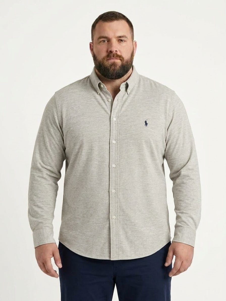Heavy linen shirt with logo 