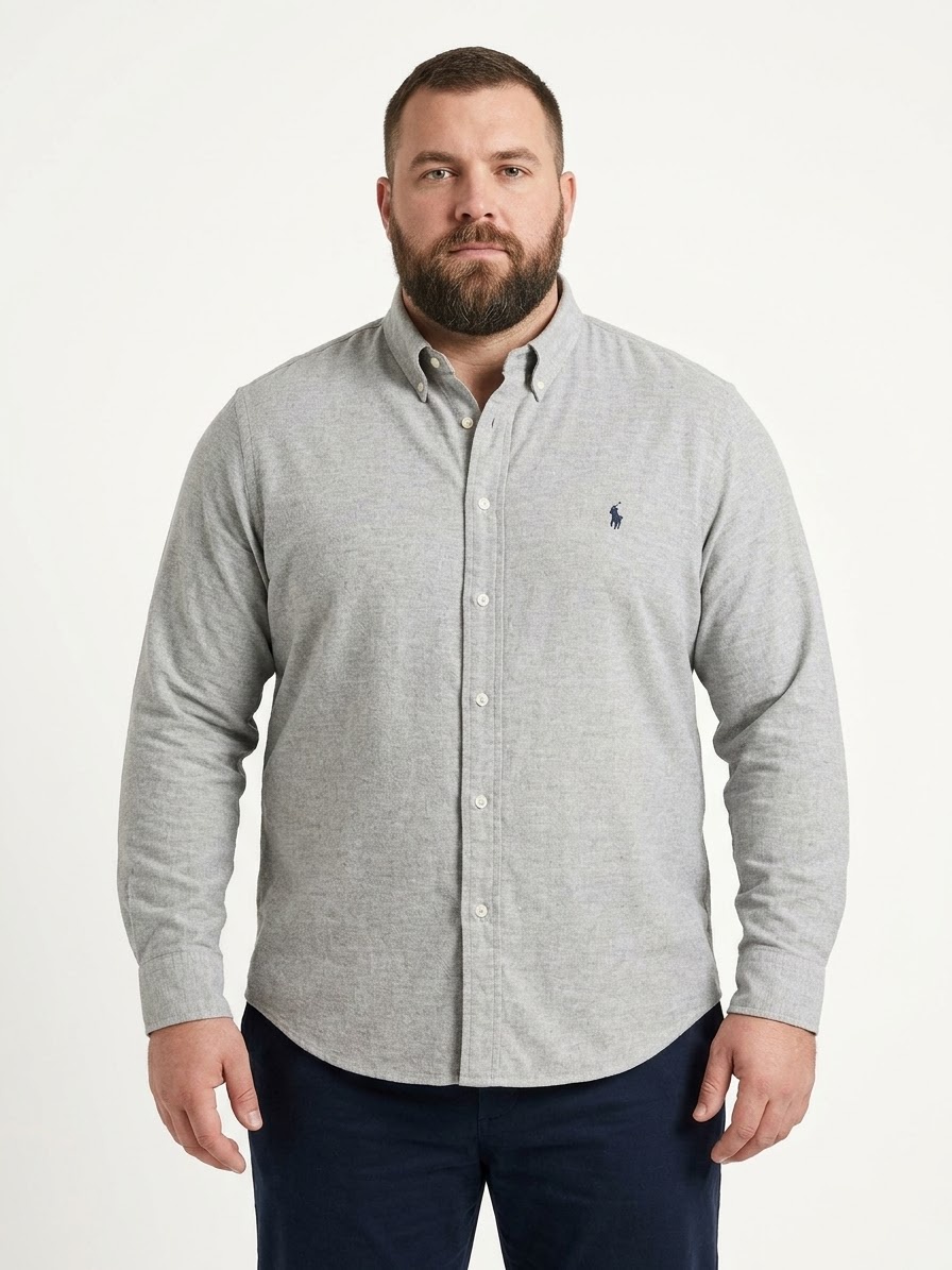 Heavy linen shirt with logo 