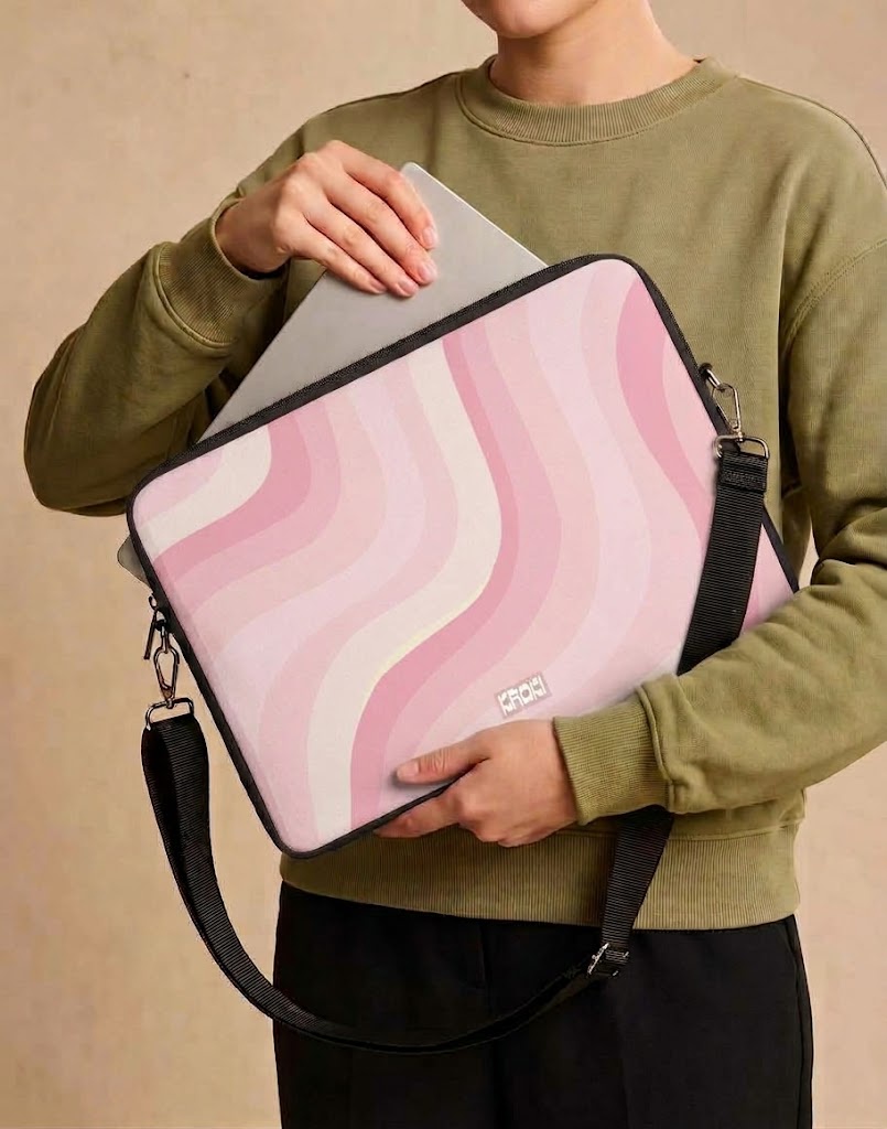 Pink Retro Waves Laptop Sleeve