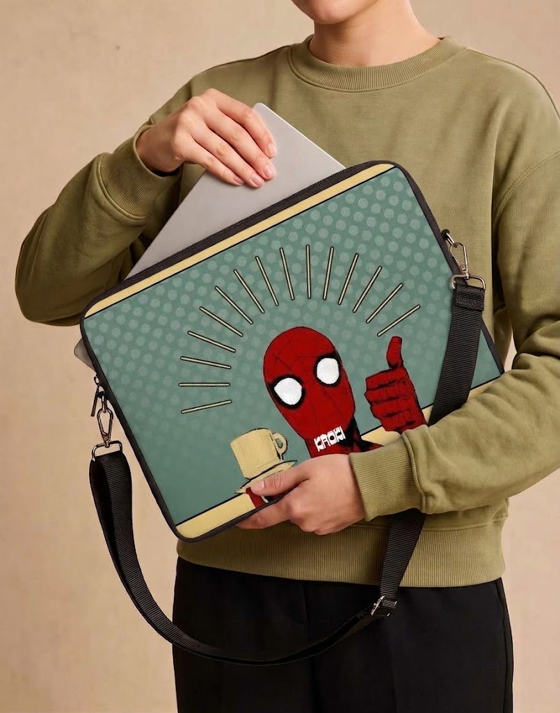 Spidey & Coffee Comic Laptop Sleeve