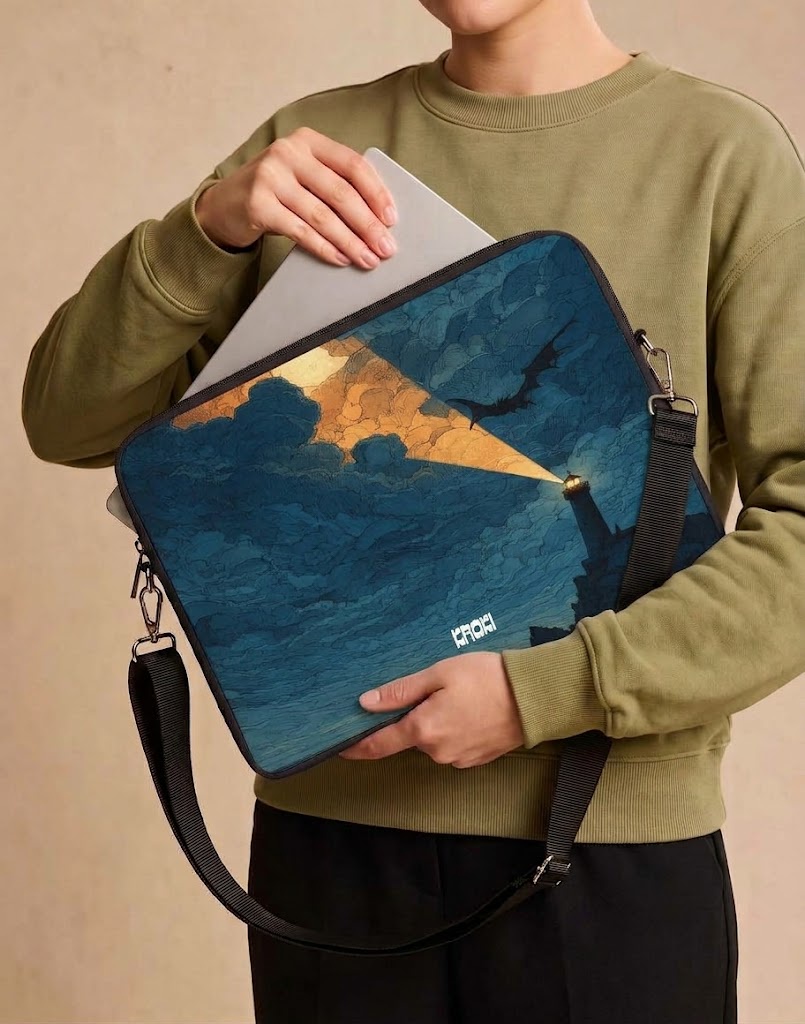 Lighthouse & Bat Flight Laptop Sleeve