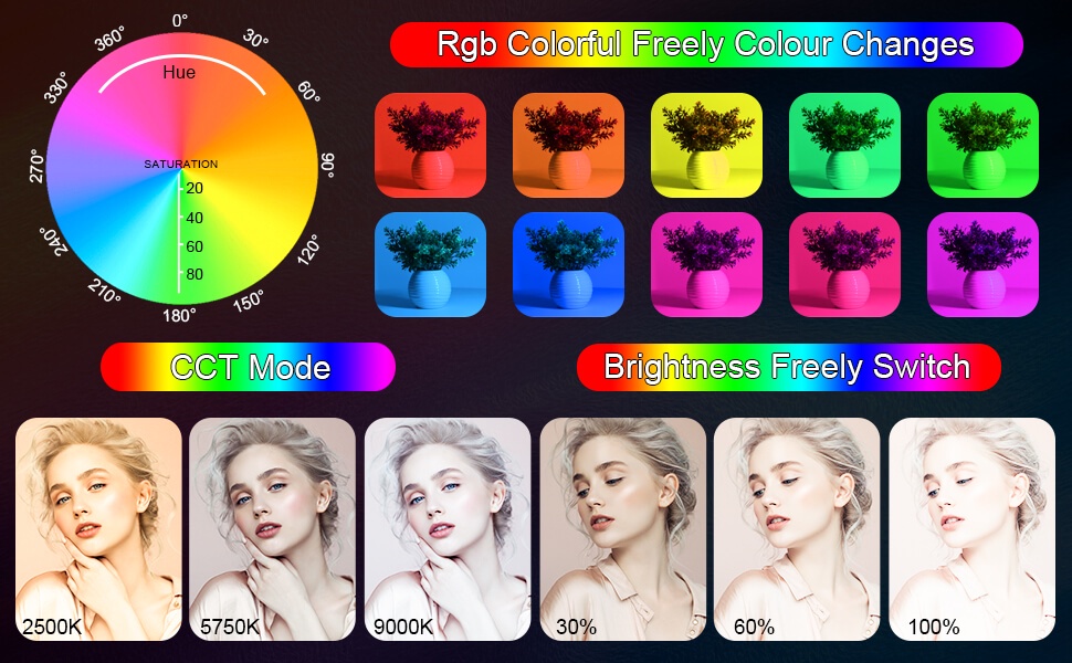 SUTEFOTO T4 RGB LED Light 6W 2500K-9000K
