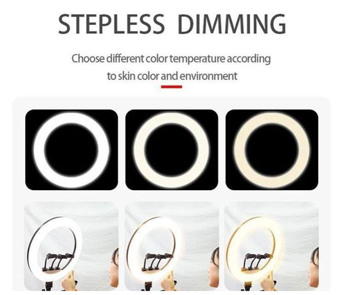 LJJ-18 Ring Light Dimmable LED with Adjustable Color Temperature