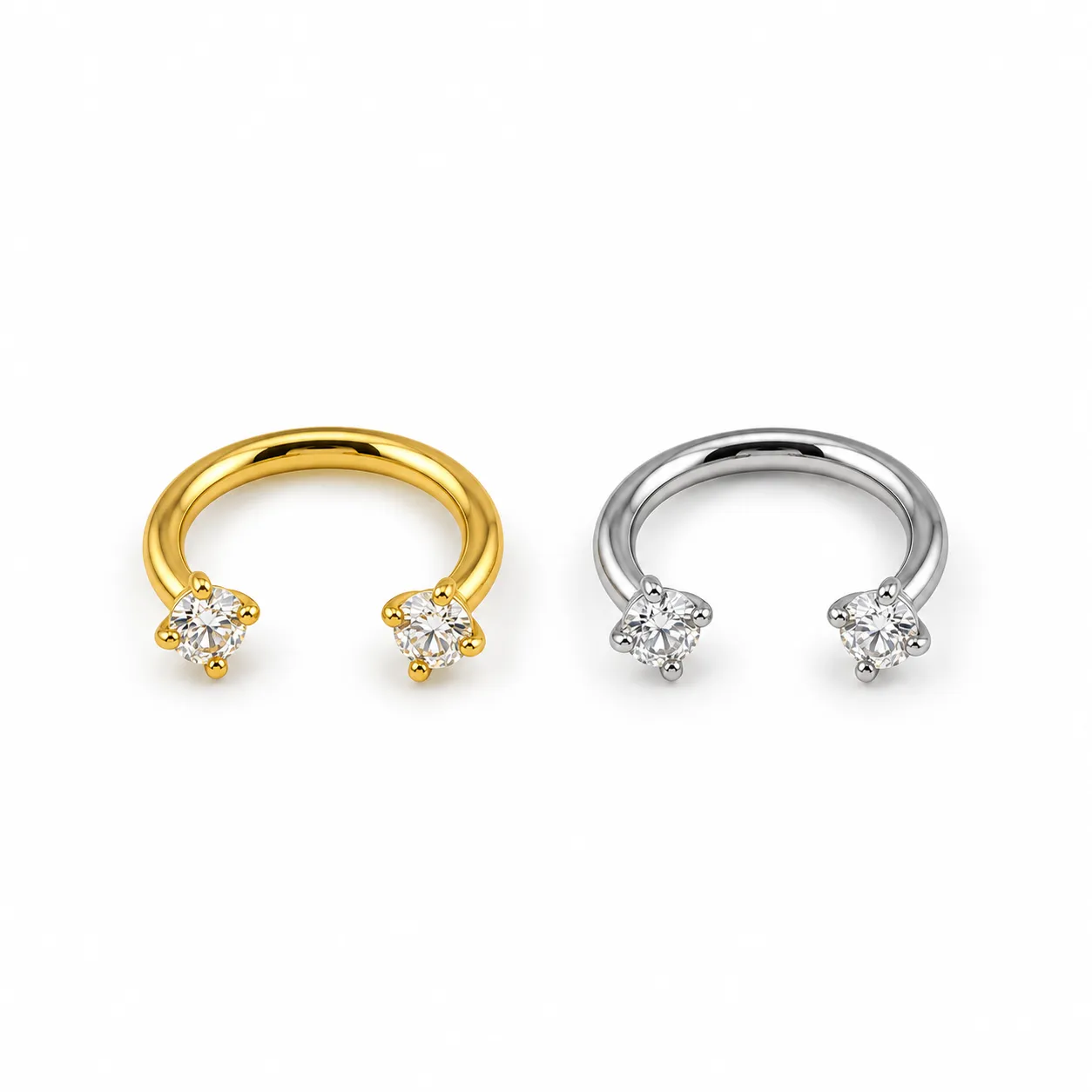 Double Zirconia Horseshoe