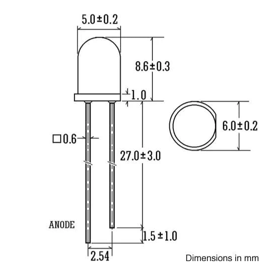 LED 5mm 2Pin