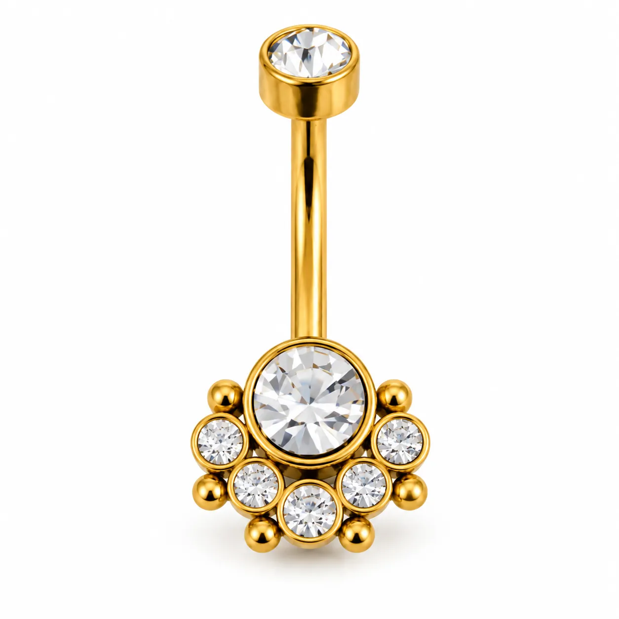 Gold Five Dots Zirconia 