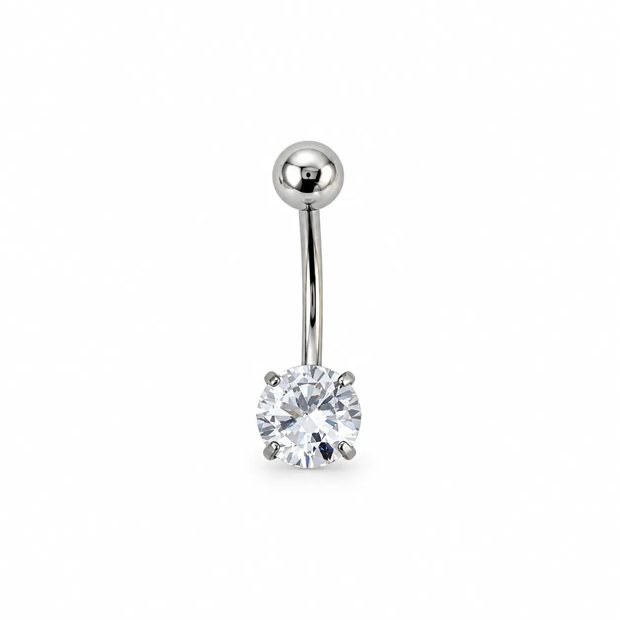Belly ring with zirconia stone