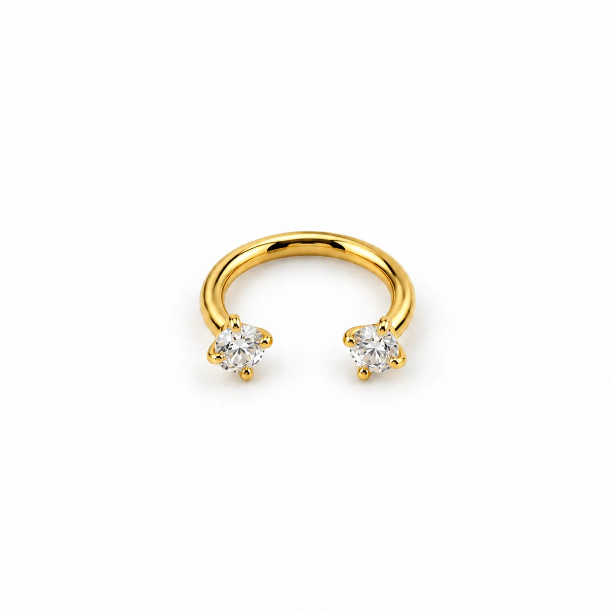 Gold Double Zirconia Horseshoe