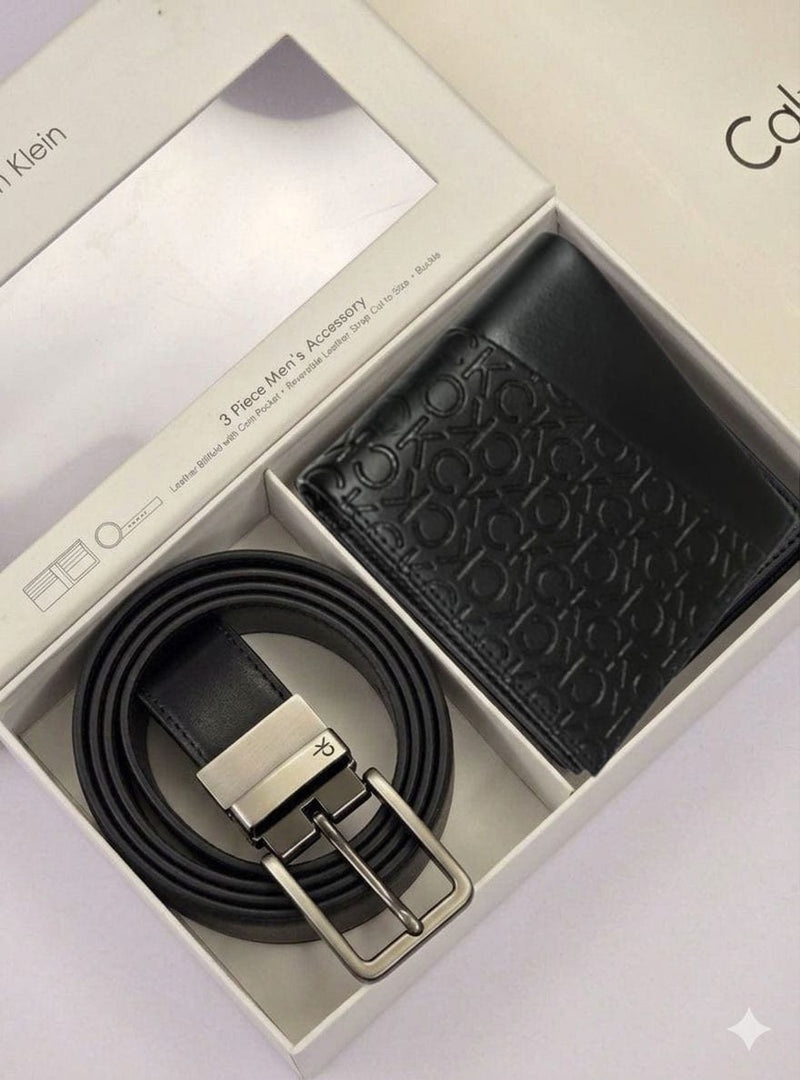 Calvin Klein Men’s Belt & Wallet Gift Set - Matte Black #19