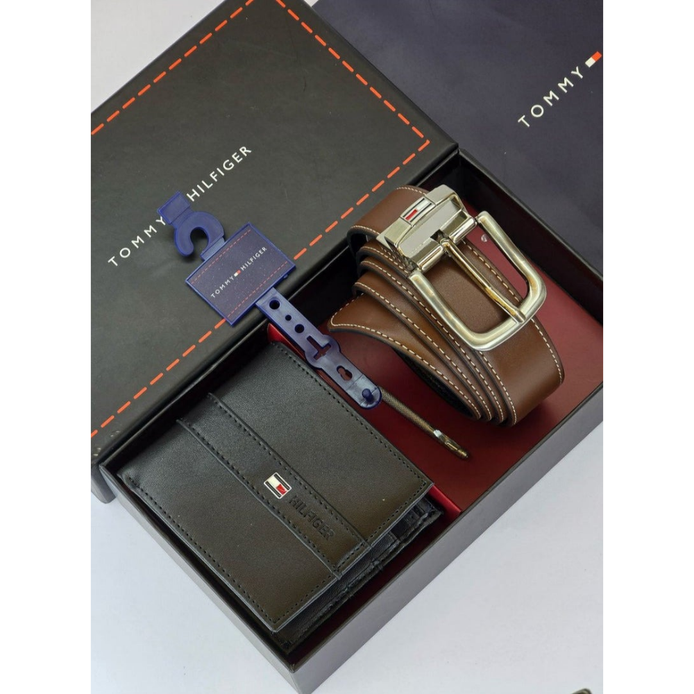 TH Leather Wallet-Belt Set For Men #04