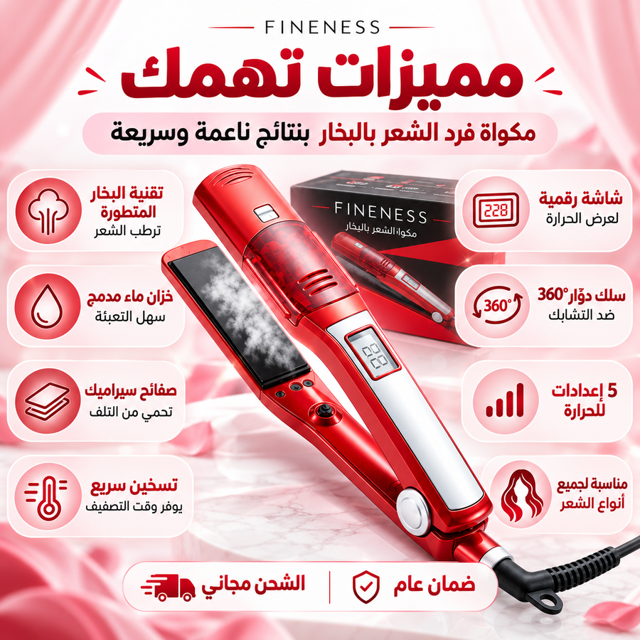مميزات مكواة الشعر بالبخار