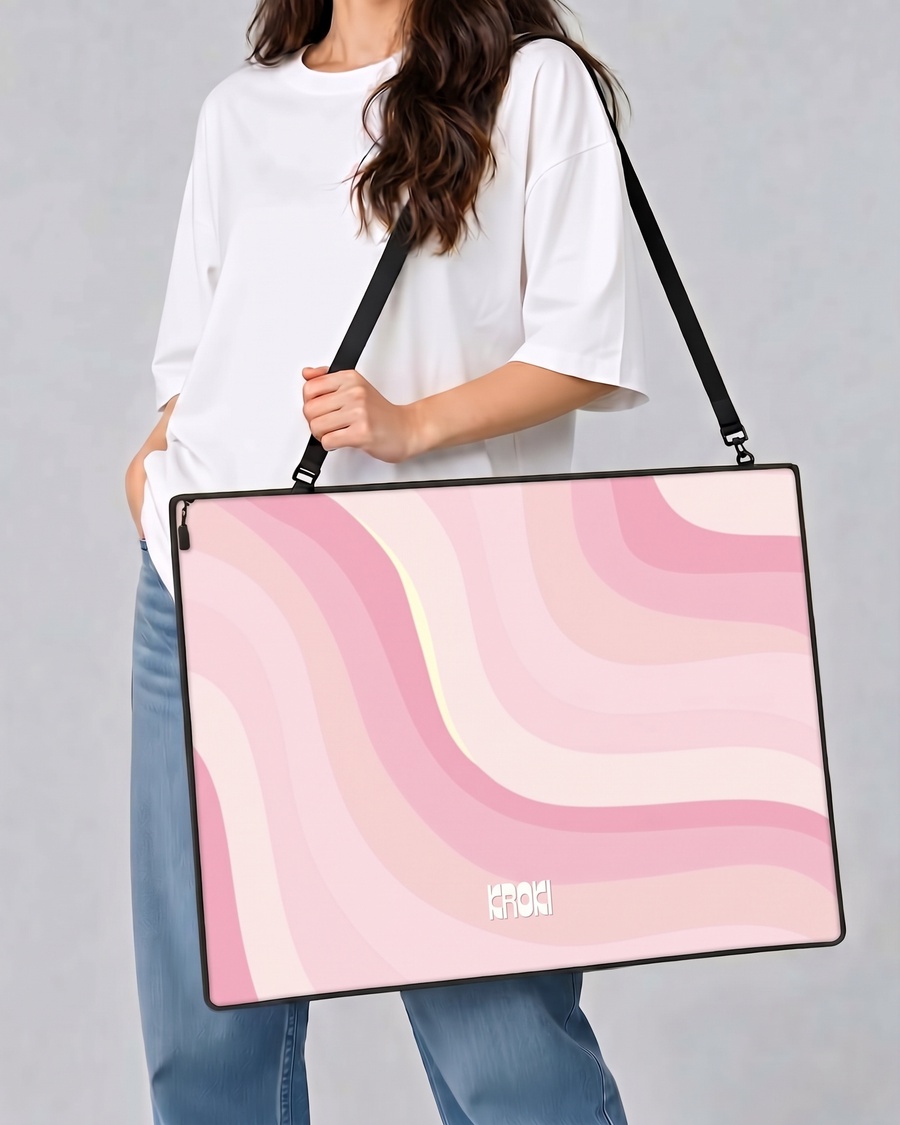 Pink Waves Art Bag